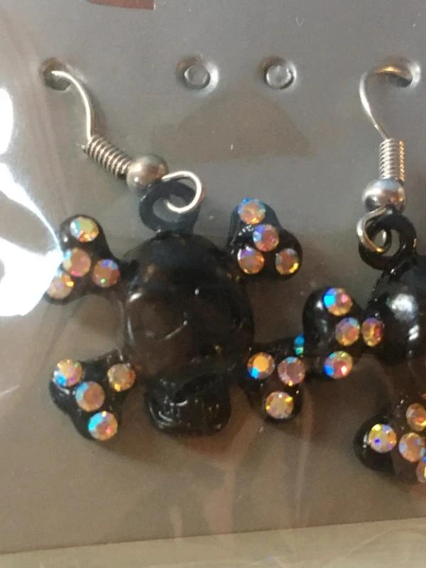 Set ketting + strass doodshoofd oorbellen / piraten Disney Disneylan – photo 6